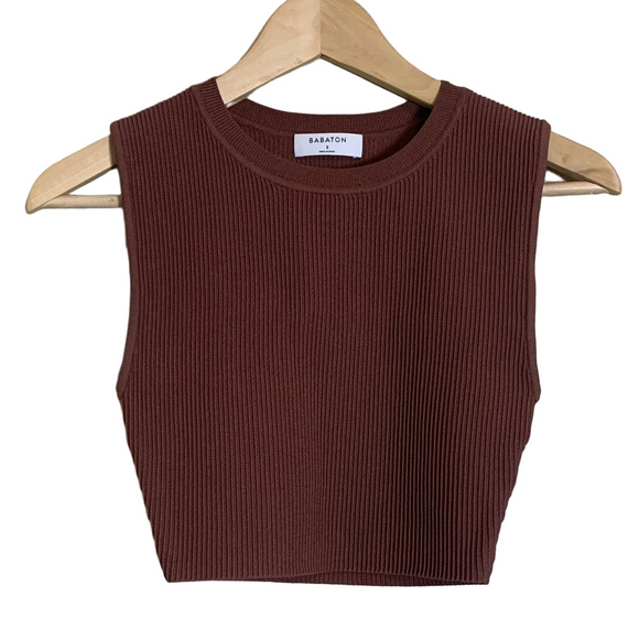 Babaton Tops - Babaton Women’s Sculpt Knit Muscle Tank‎ Brown Bodycon Small
